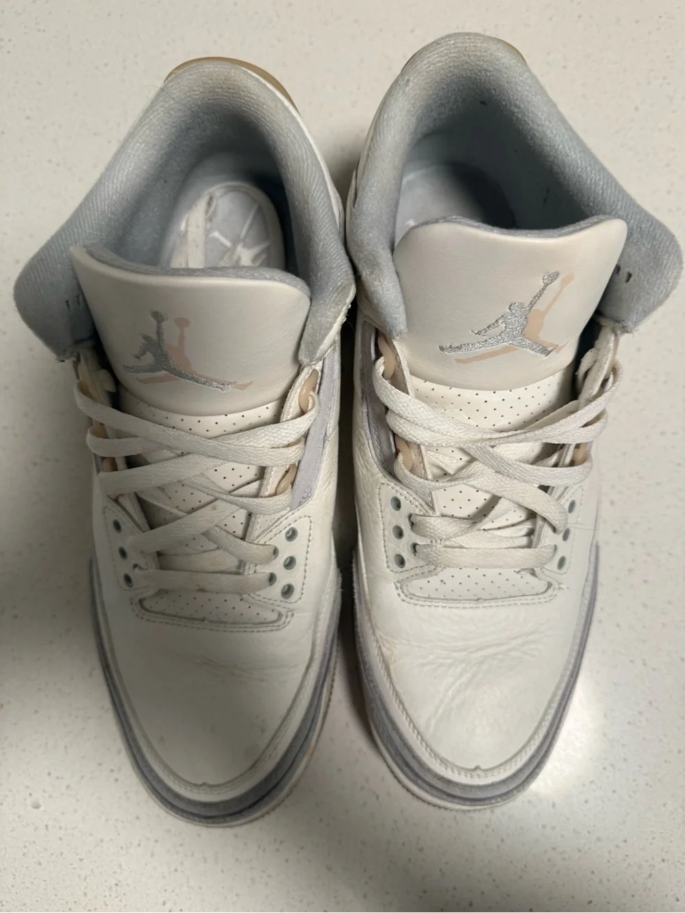 Jordan 3 White and Light Gray Retro Low-Top Sneakers